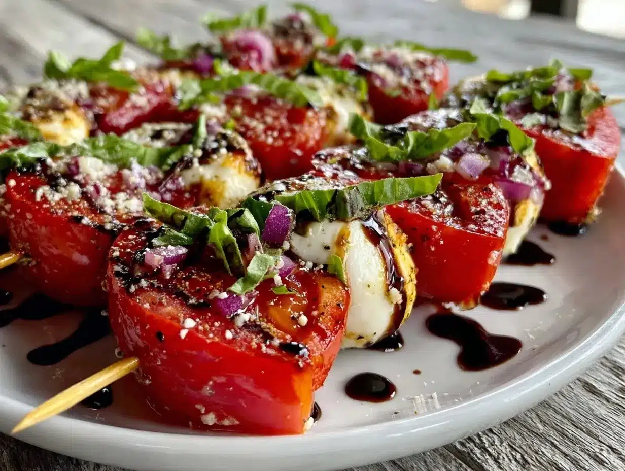 Heart-Shaped Caprese Salad Skewers preparation steps