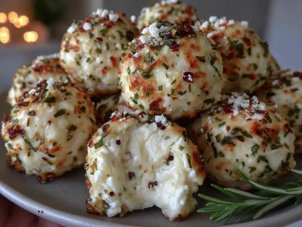 herb and garlic cheese ball bites - featured image