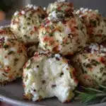 herb and garlic cheese ball bites - featured image