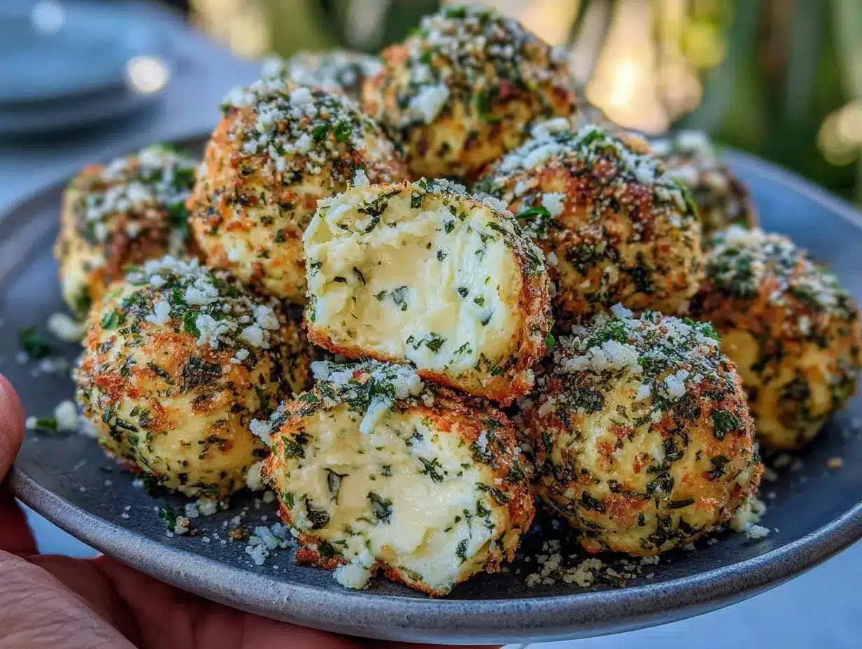 herb and garlic cheese ball bites preparation steps
