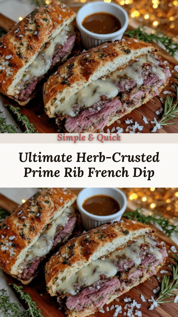 Herb-Crusted Prime Rib French Dip Sandwiches recipe