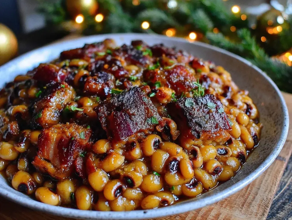 honey bourbon black-eyed peas - featured image