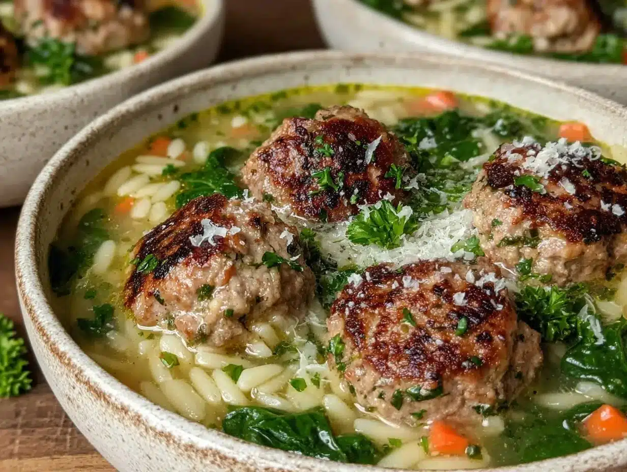 Italian Wedding Soup with Turkey Meatballs preparation steps