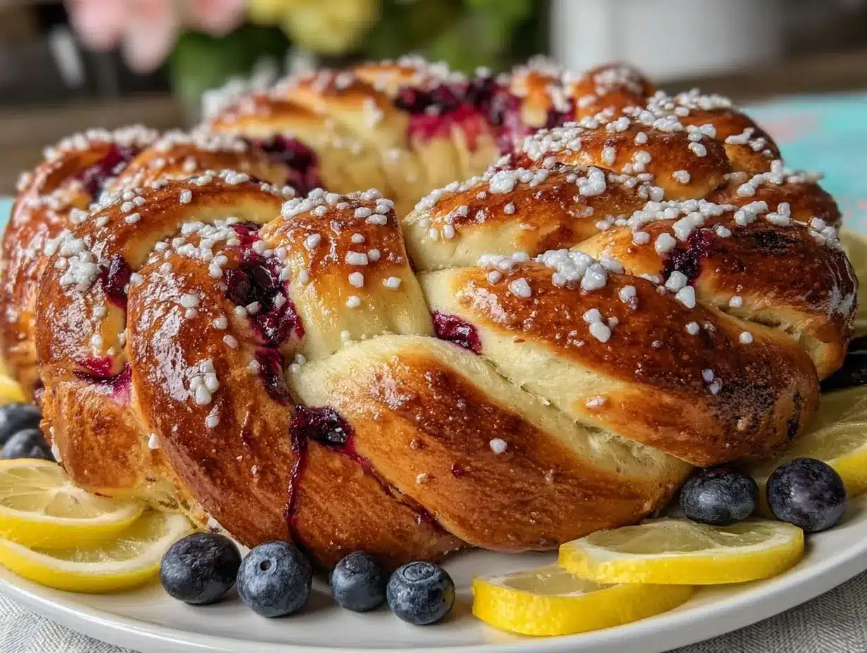 Lemon Blueberry Easter Bread preparation steps