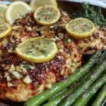 lemon garlic chicken and asparagus - featured image