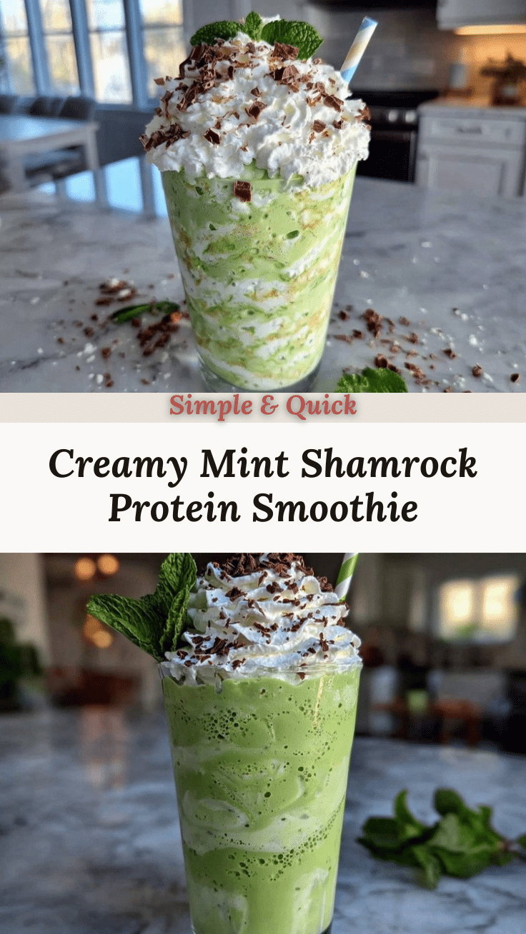 Mint Shamrock Shake Protein Smoothie recipe