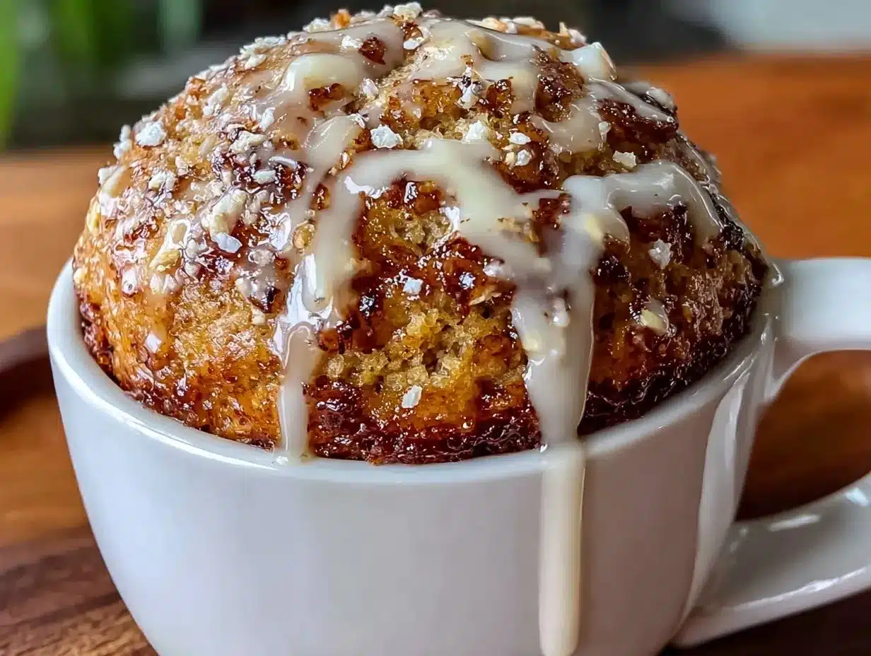 oatmeal muffin in a mug preparation steps