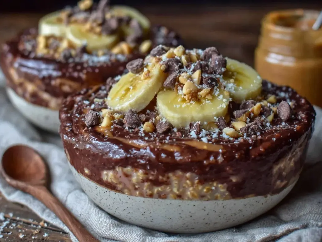 overnight chocolate peanut butter oats - featured image