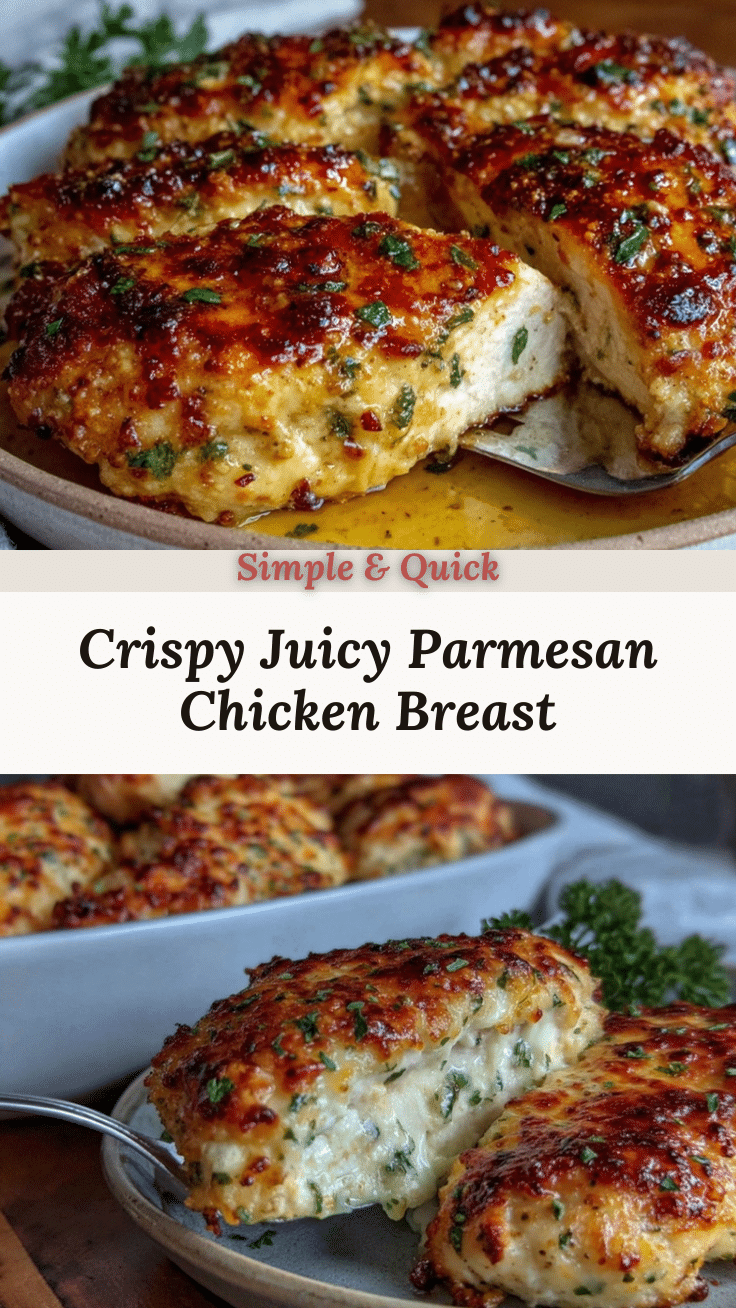 Parmesan Crusted Baked Chicken Breast recipe