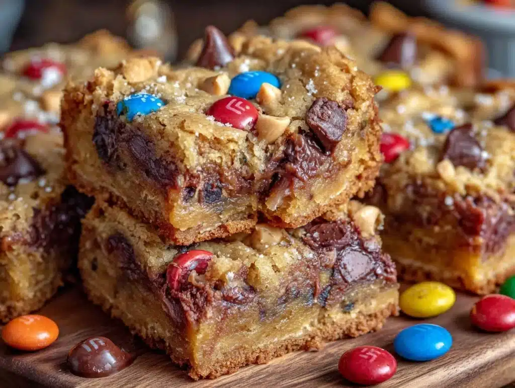 Peanut Butter Monster Cookie Bars - featured image