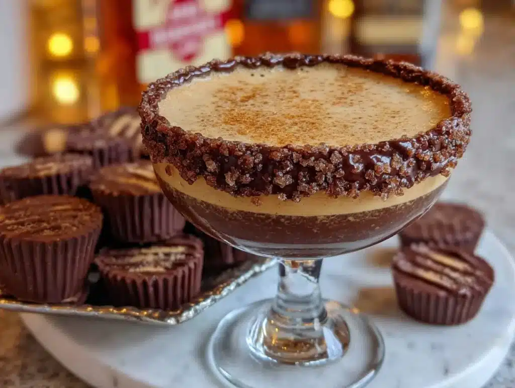 peanut butter whiskey chocolate martini - featured image