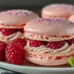 Pink Champagne Raspberry Macarons - featured image