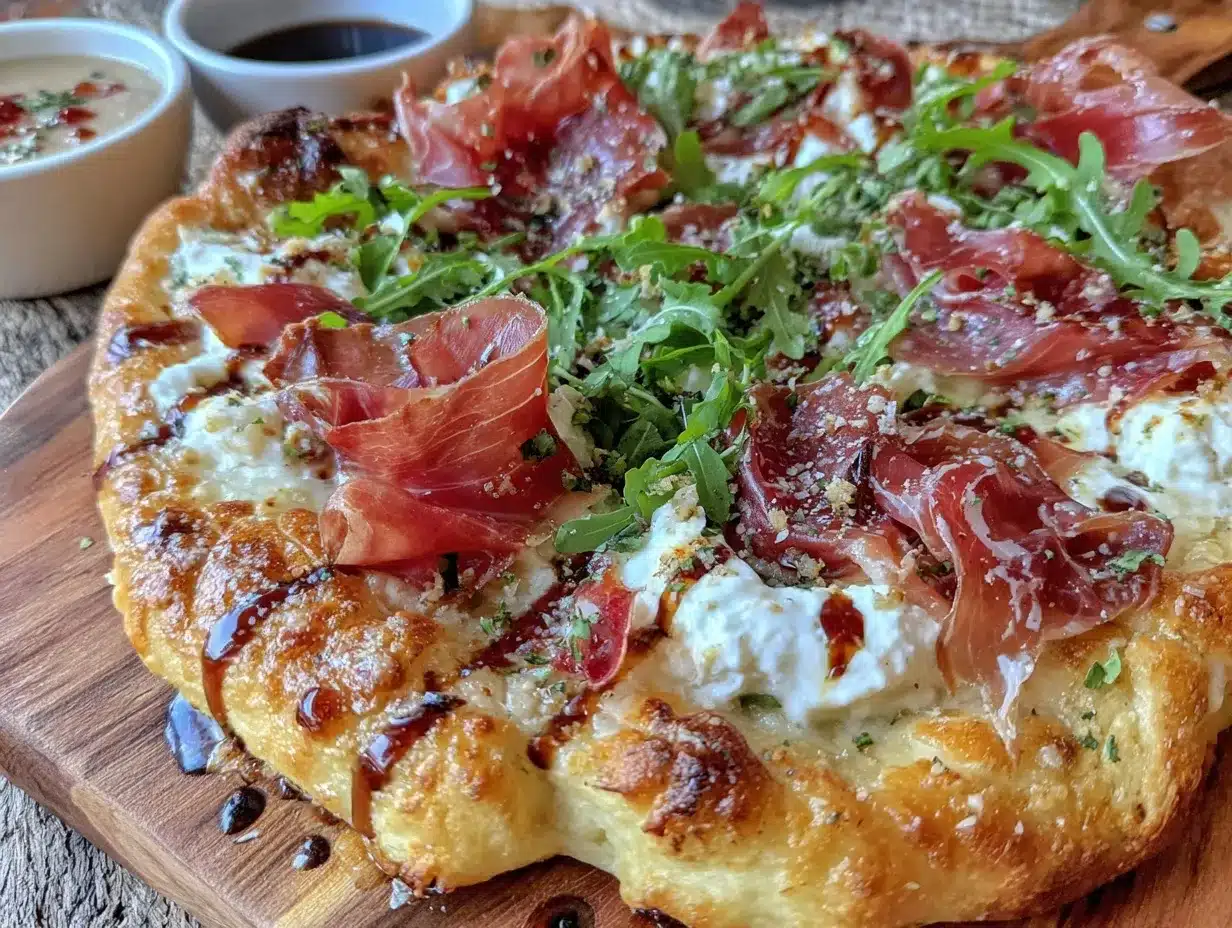 prosciutto and honey burrata pizza preparation steps