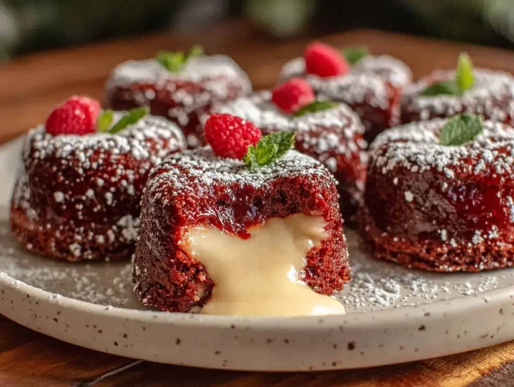 red velvet molten lava cakes - featured image