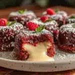 red velvet molten lava cakes - featured image