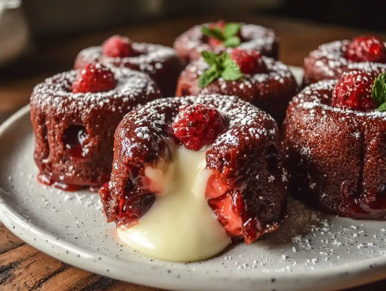 red velvet molten lava cakes preparation steps