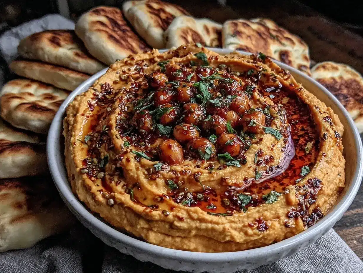 roasted red pepper hummus preparation steps