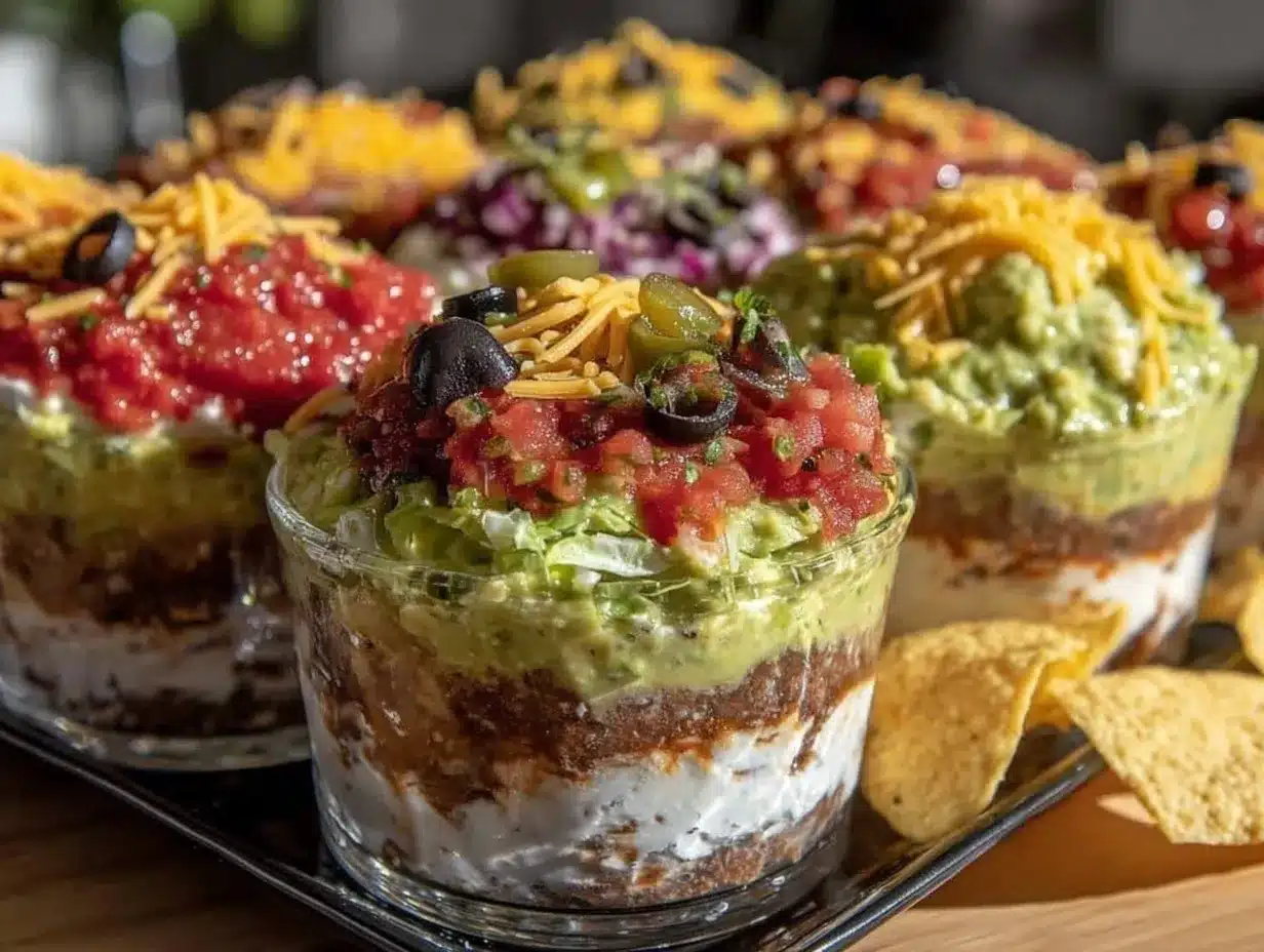 Seven-Layer Taco Dip Cups preparation steps