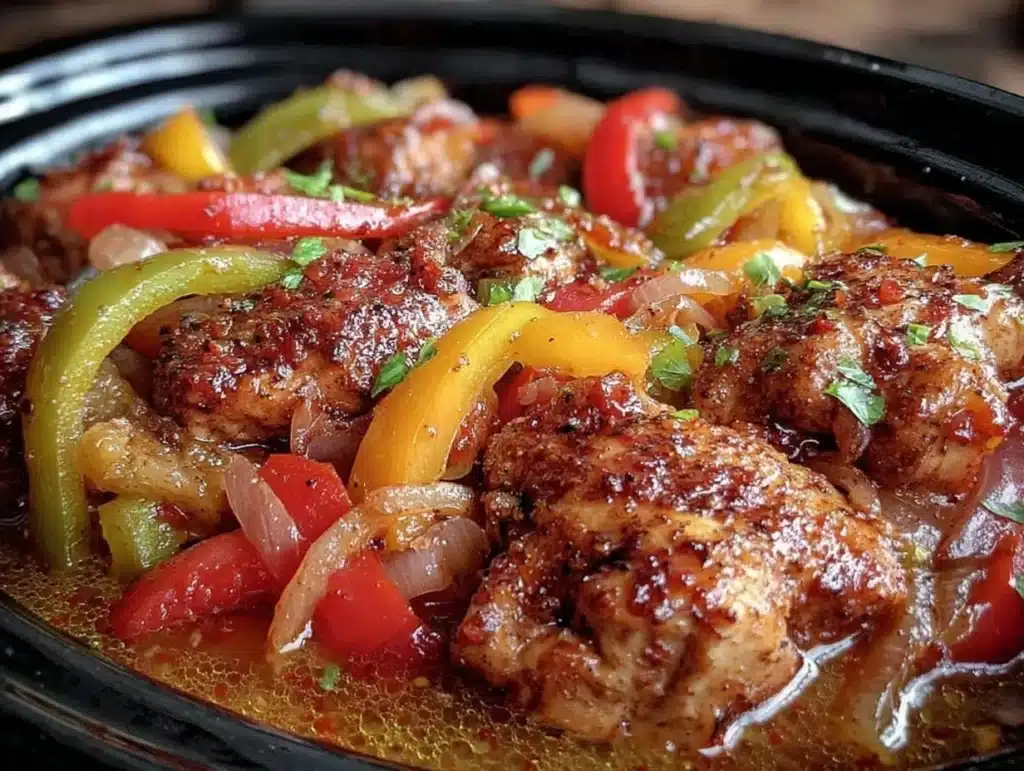 slow cooker chicken fajitas - featured image