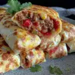 spicy beef and bean burritos - featured image