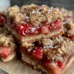 Strawberry Rhubarb Crumble Bars - featured image