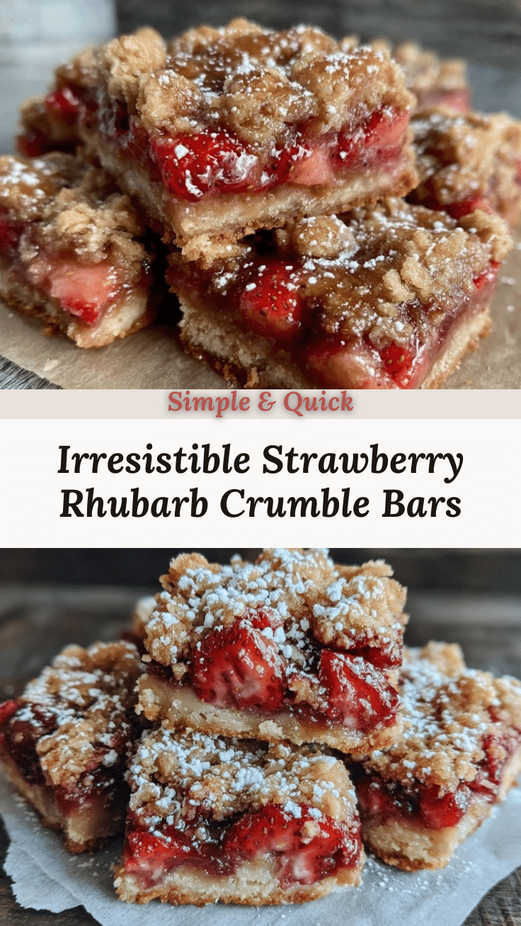 Strawberry Rhubarb Crumble Bars recipe