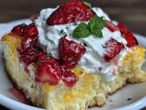 Tres Leches Cake with Strawberry Topping - featured image