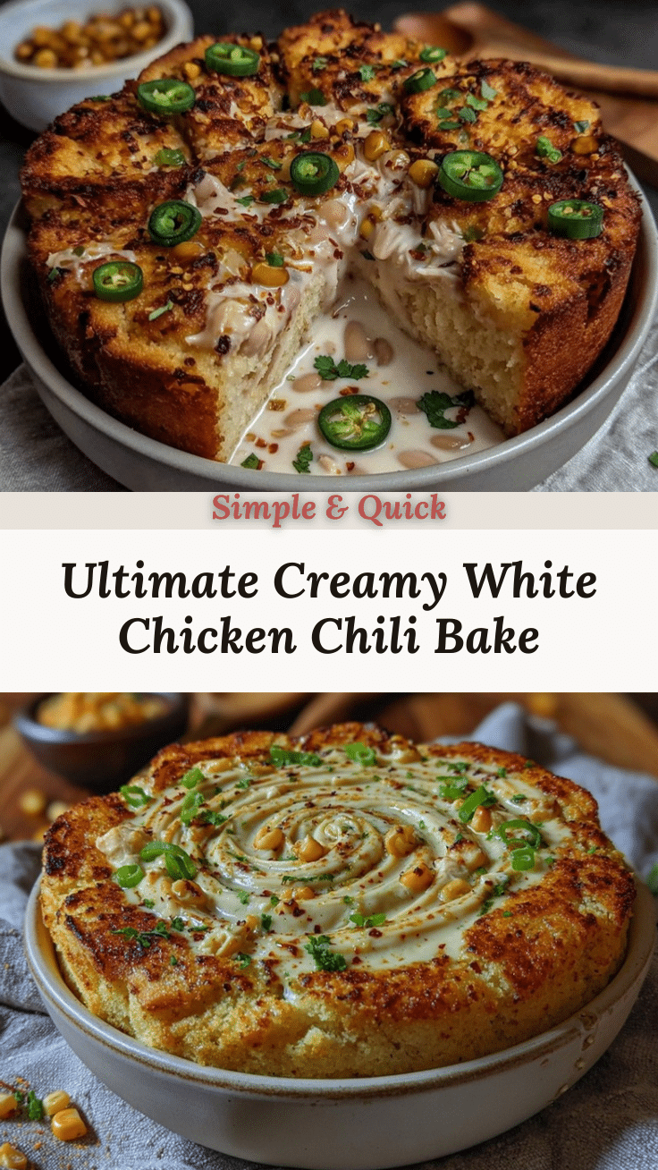 White Chicken Chili with Cornbread Topping recipe