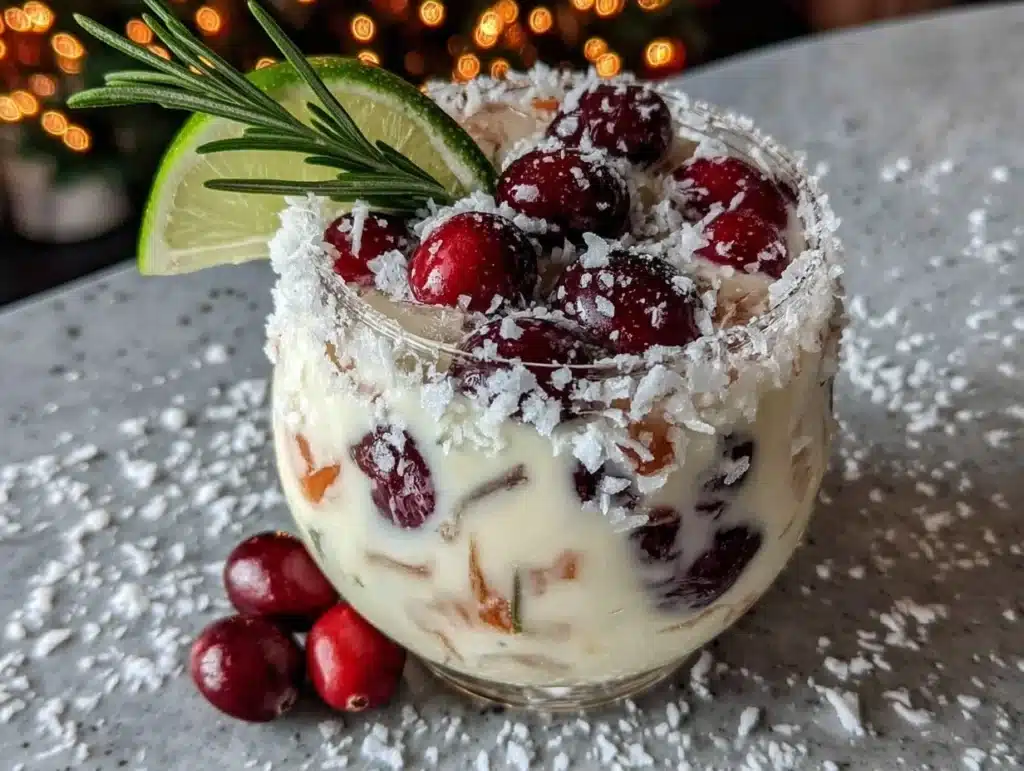 white Christmas margarita - featured image