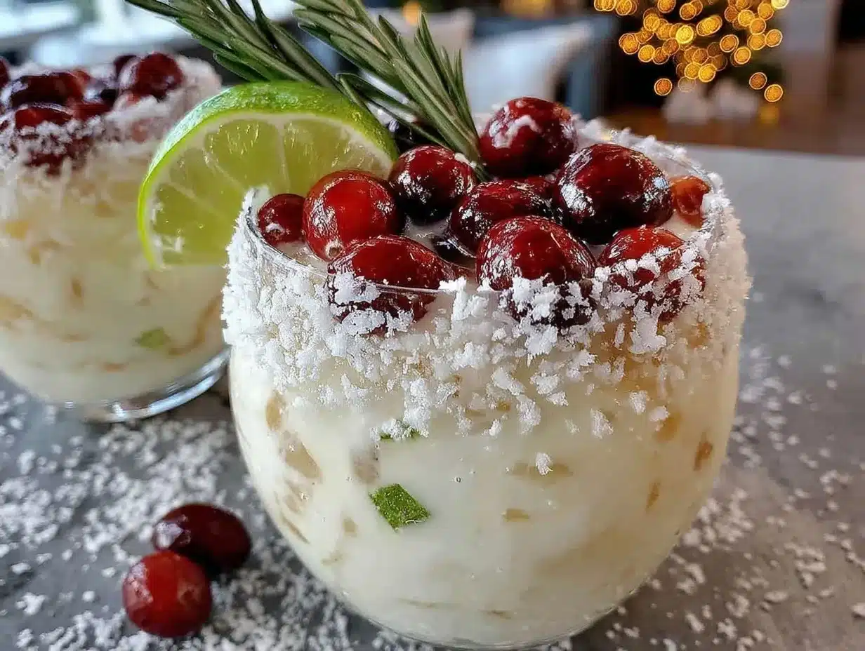 white Christmas margarita preparation steps