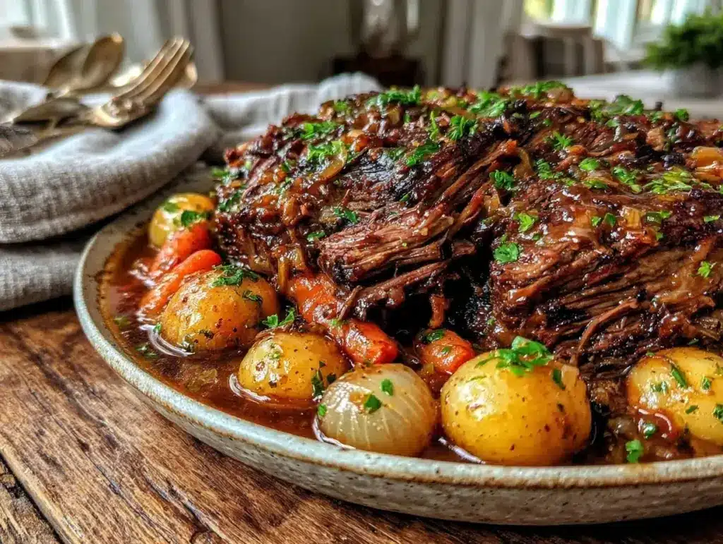 beef pot roast with vegetables - featured image