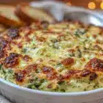 creamy artichoke spinach dip - featured image