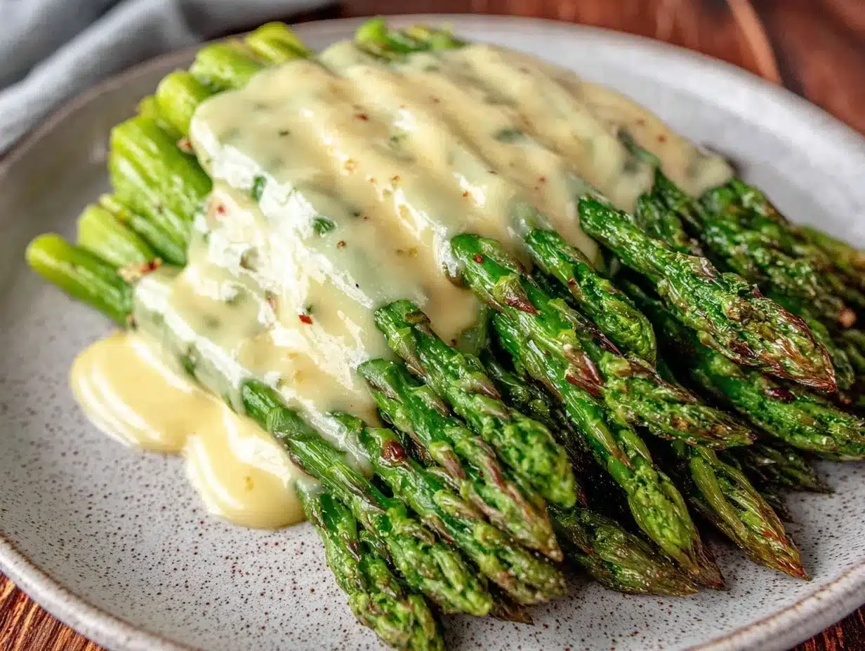 creamy asparagus with hollandaise sauce preparation steps