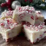 creamy candy cane fudge - featured image