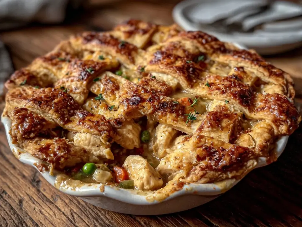 creamy chicken pot pie - featured image