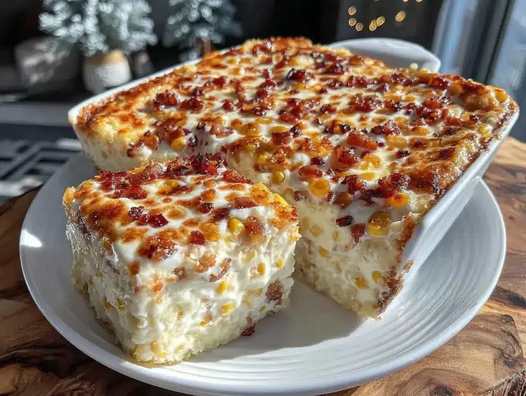 creamy corn casserole - featured image