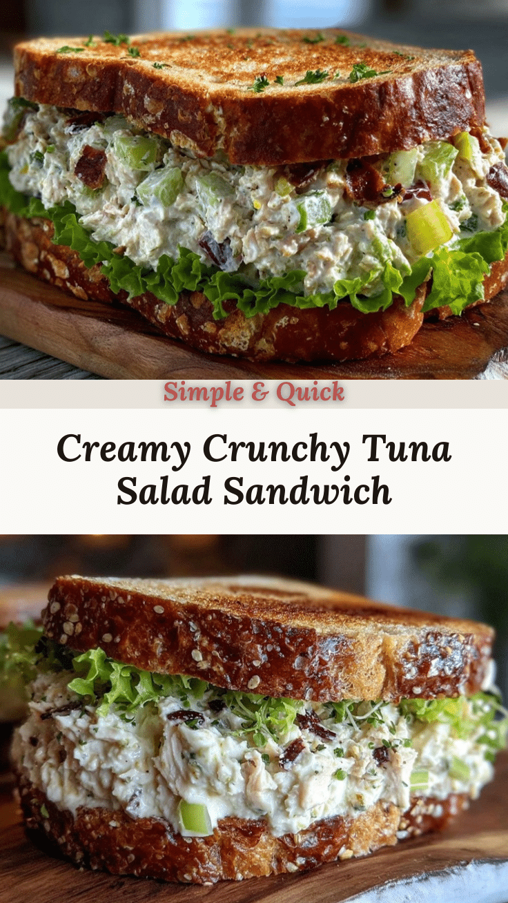 creamy crunchy tuna salad sandwich recipe