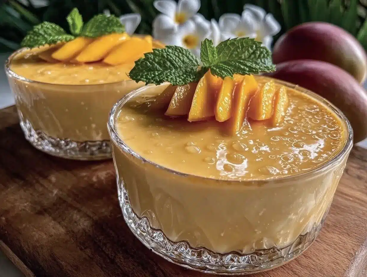 creamy mango pudding preparation steps