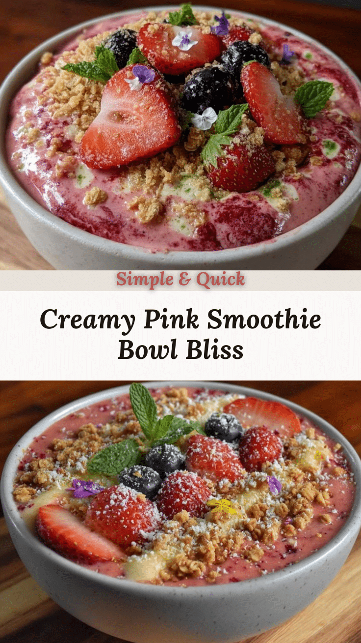 creamy pink smoothie bowl recipe