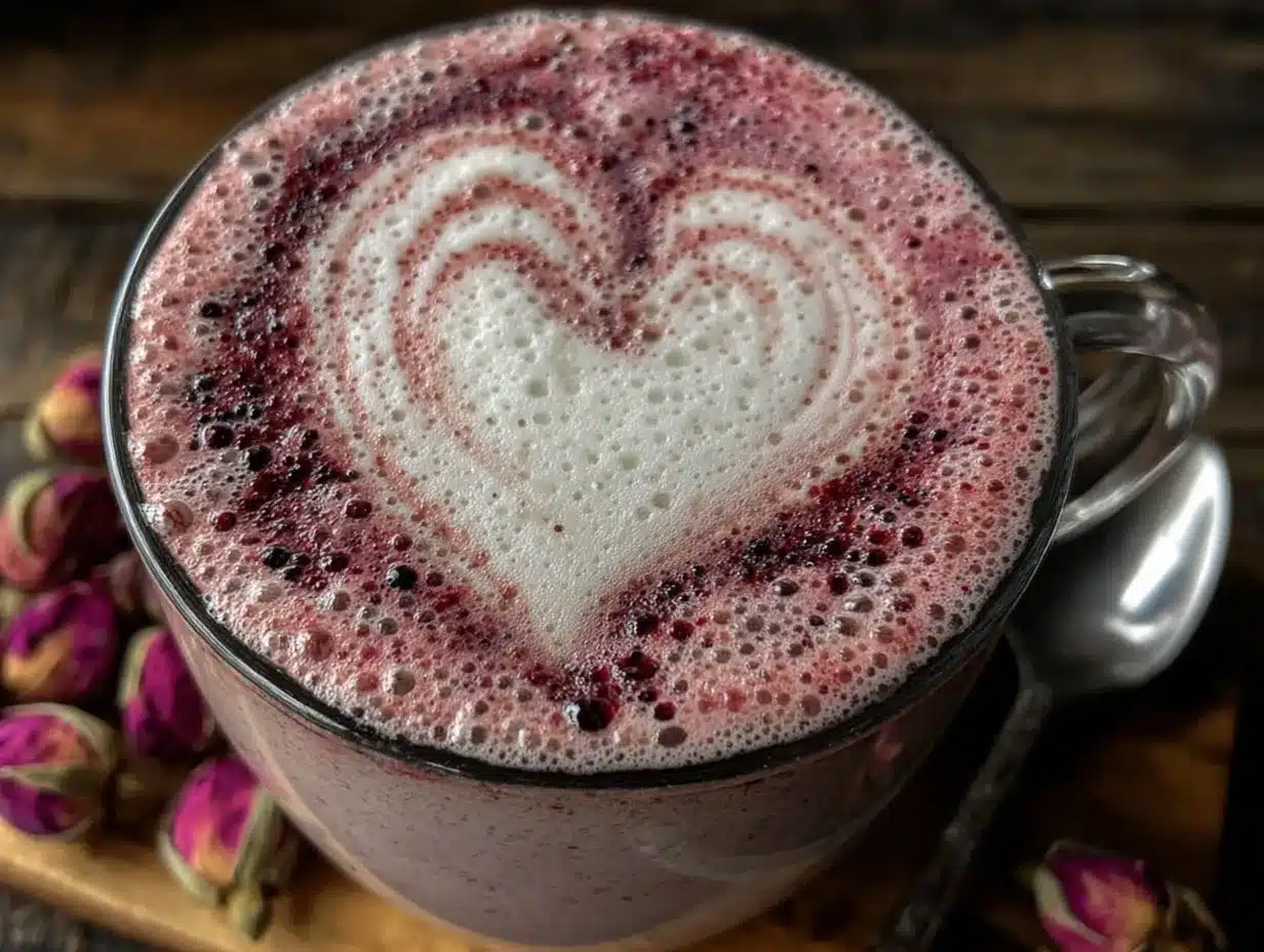 creamy pink velvet latte preparation steps