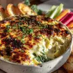 creamy spinach artichoke dip - featured image