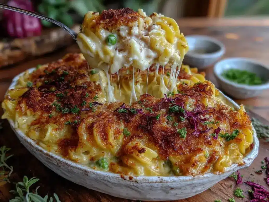 creamy tuna noodle casserole - featured image