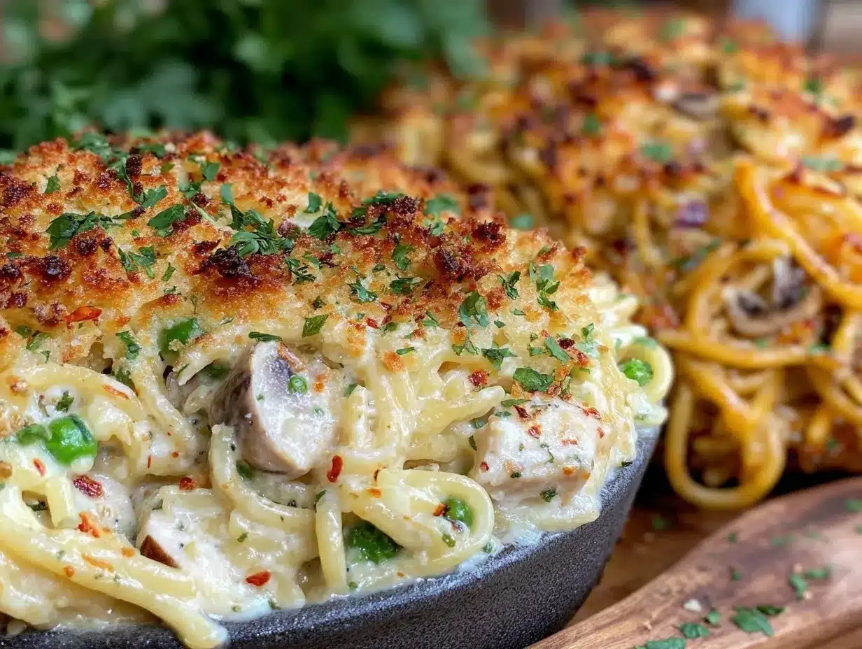 creamy turkey tetrazzini bake preparation steps