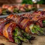 crispy asparagus bacon bundles - featured image