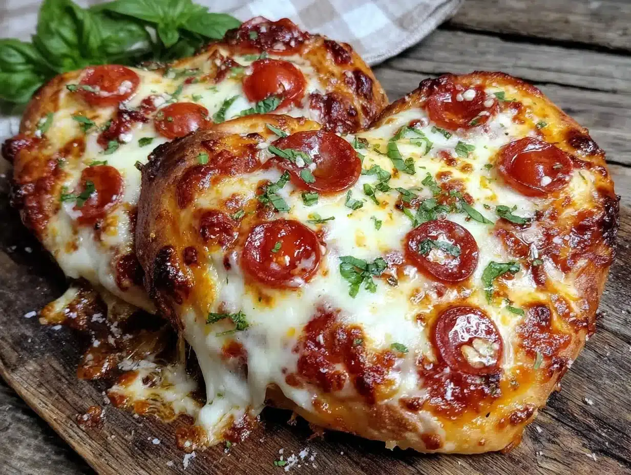 crispy heart-shaped pizza preparation steps