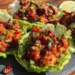 Crispy Kung Pao Chicken Lettuce Wraps - featured image