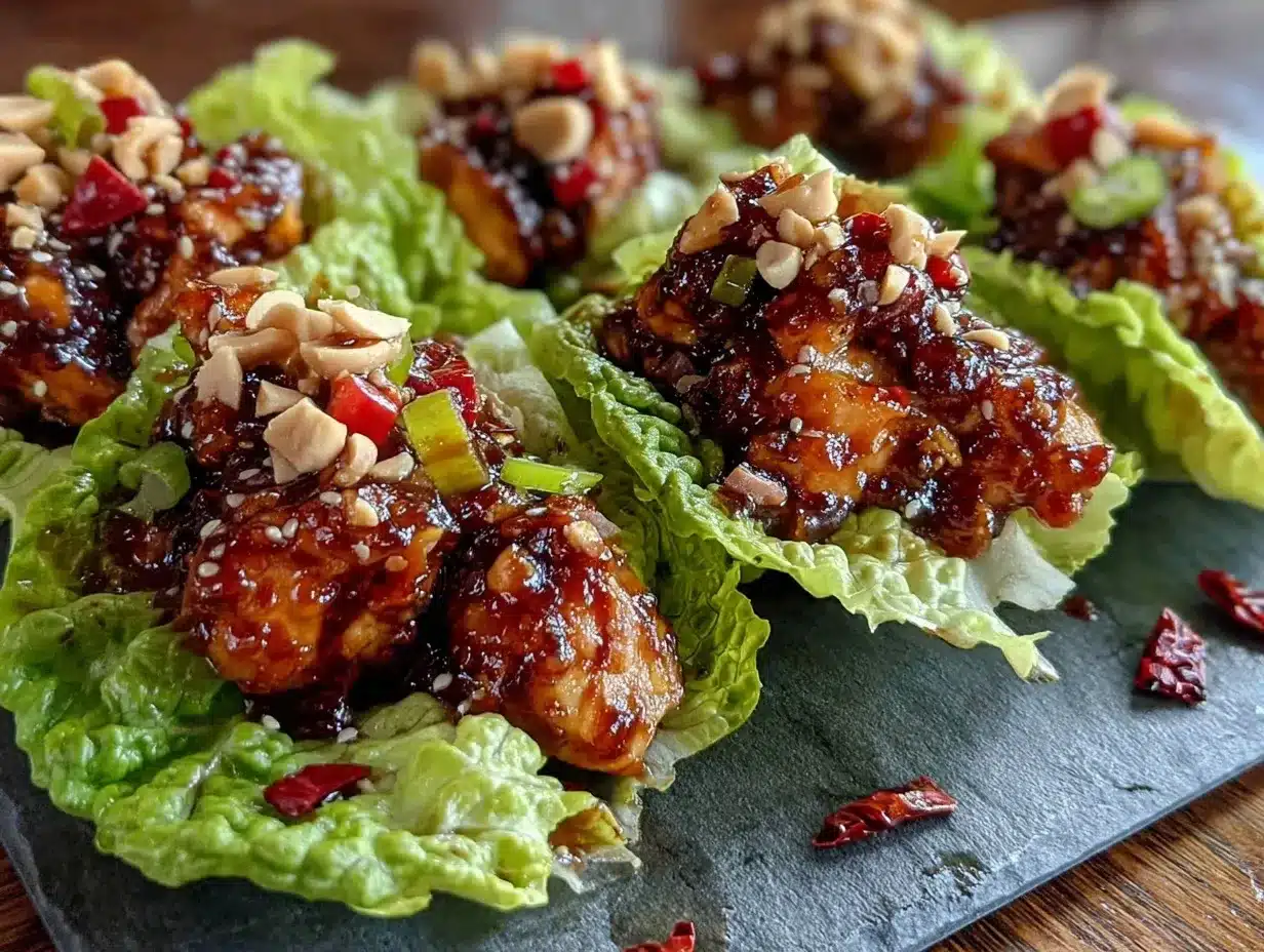 Crispy Kung Pao Chicken Lettuce Wraps preparation steps