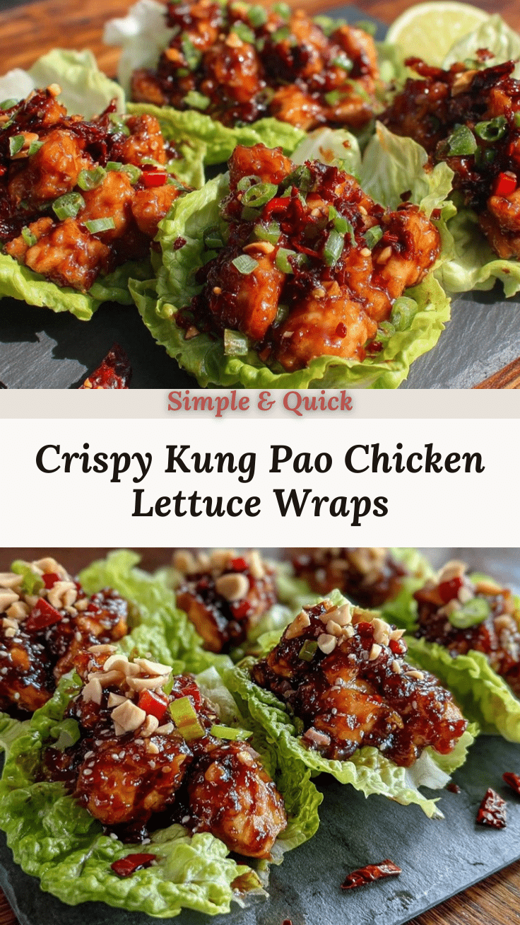 Crispy Kung Pao Chicken Lettuce Wraps recipe