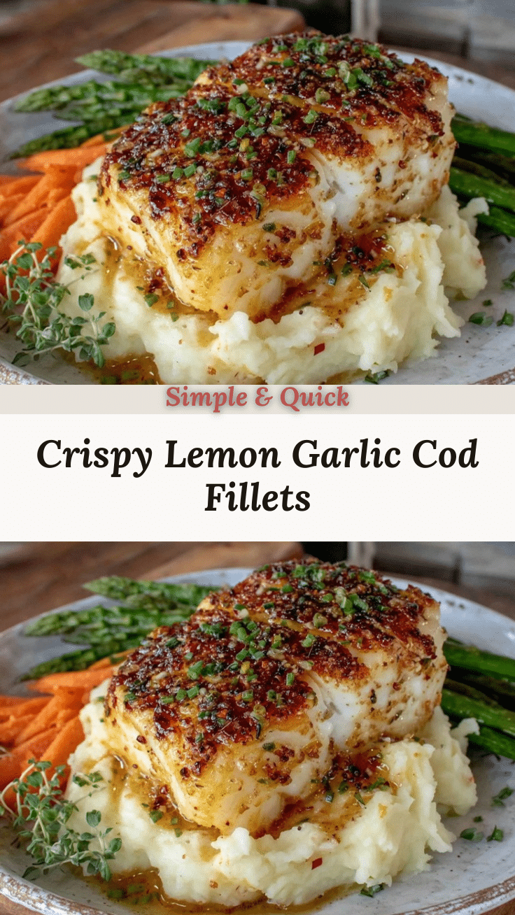 crispy lemon garlic cod fillets recipe