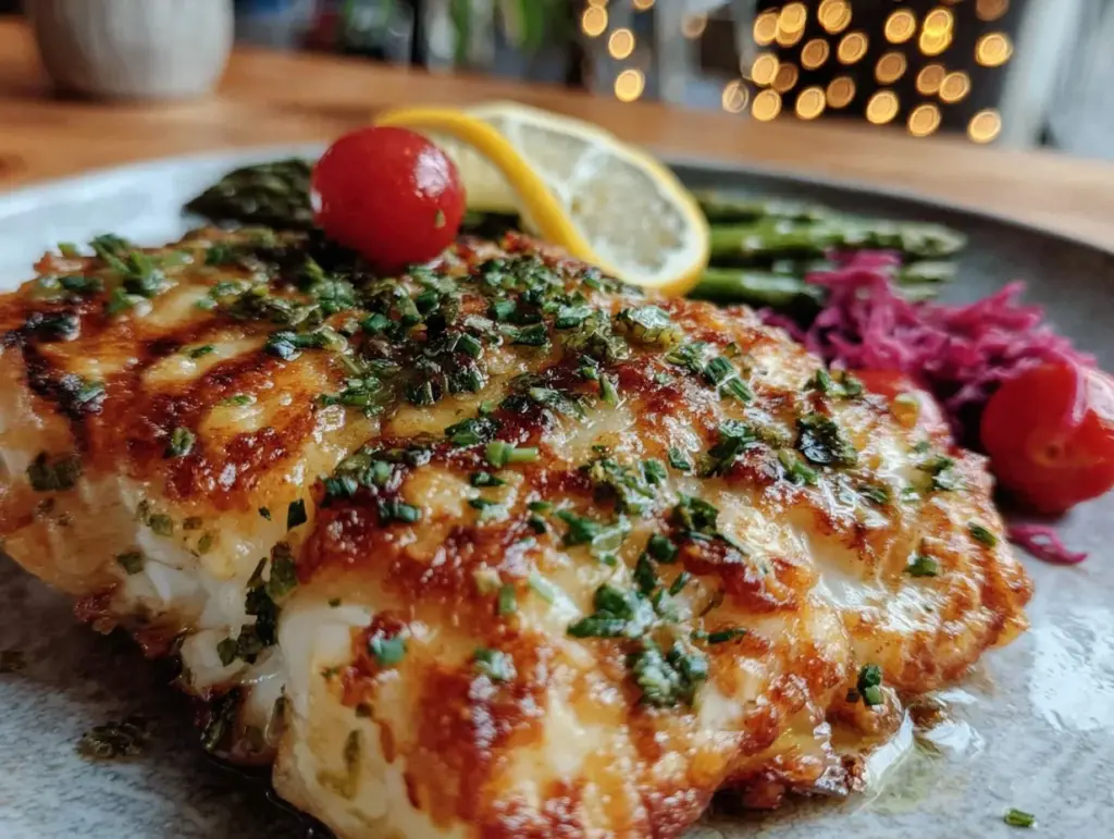 crispy lemon garlic tilapia - featured image